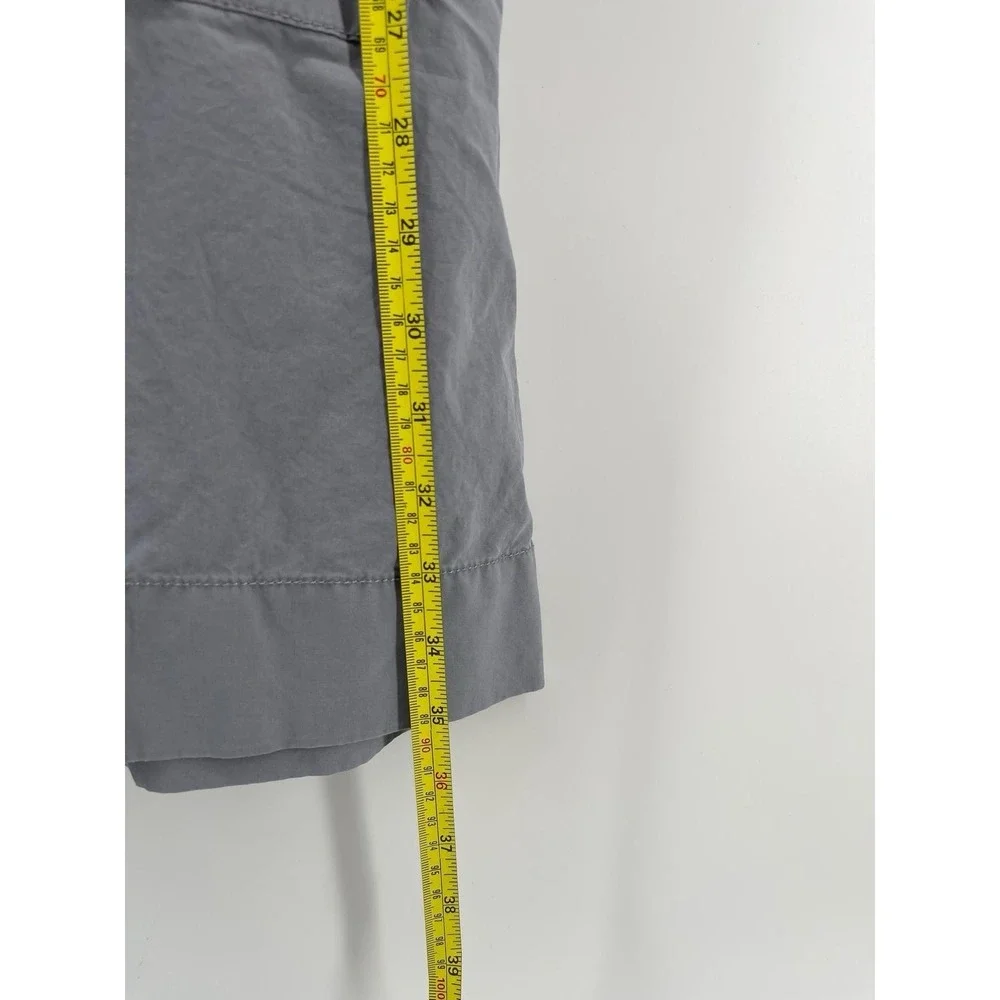 J Crew Long‎ Sleeve Utility Shirt Dress Sz M Gray Pockets Belted Safari Classic